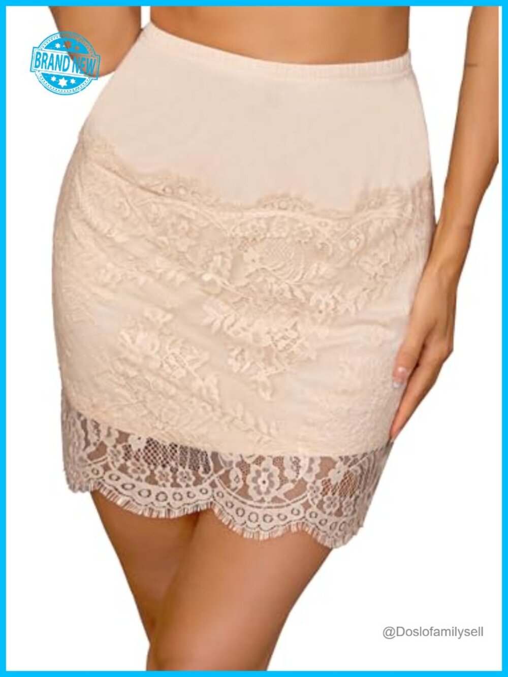 Women's Half Slip Floral Lace Underskirt 95% Modal Mini Skirt